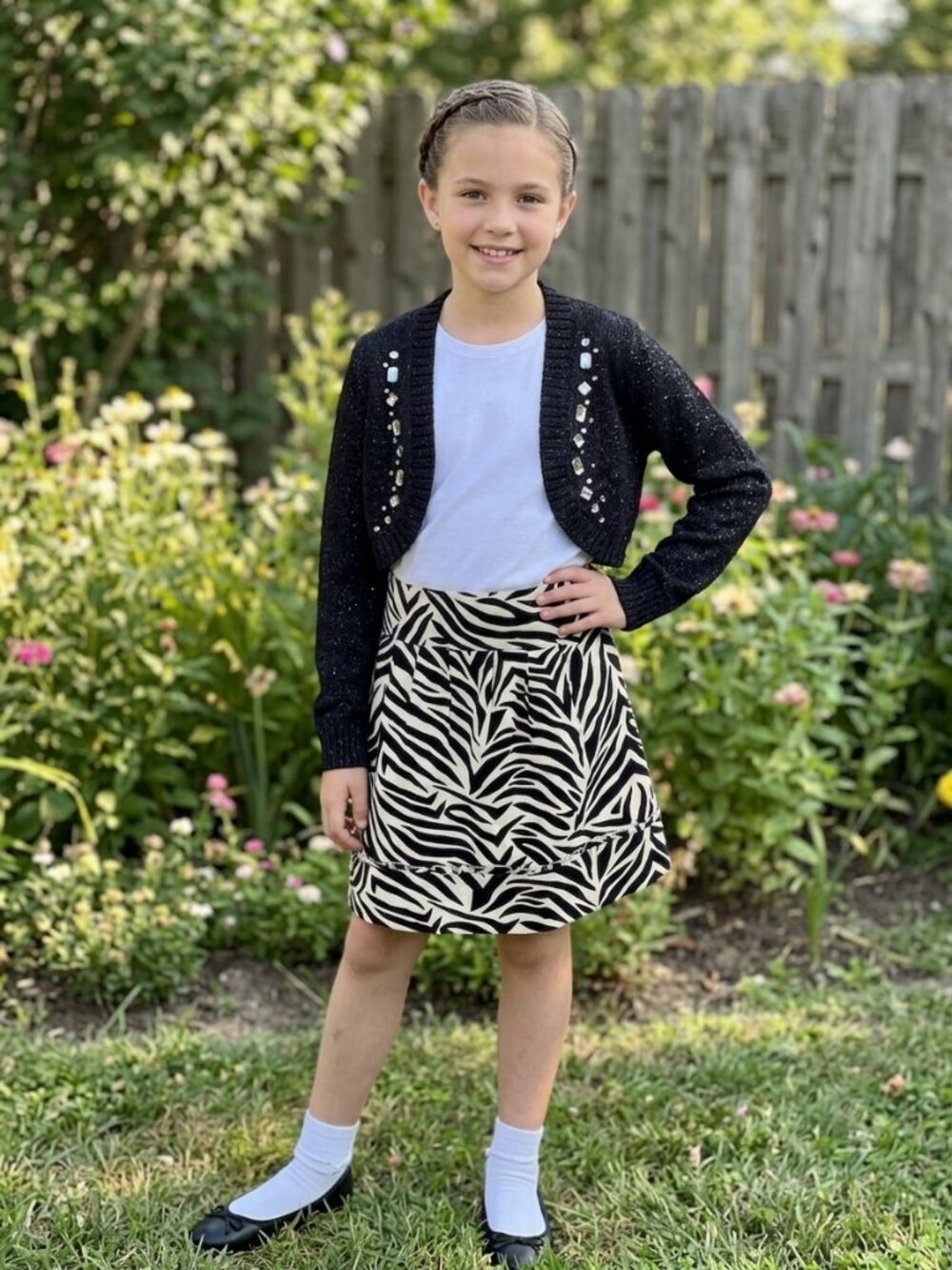 Justice /Children's Place Outfit skirt & cardigan 12-14 NWT